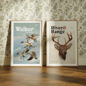 Hunting Art Print Vintage Hunting Poster Deer Hunting Gift for Dad ...