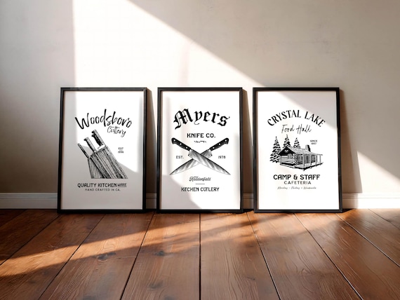 Killer Kitchen Art Horror Movie Prints Set of 5 Mix + Match Nightmare Kitchen Wall Decor Halloween Kitchen Dining Horror Gift for Home