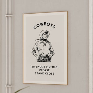 Cowboy Bathroom Print Funny Bathroom Wall Art Bathroom Poster Western ...
