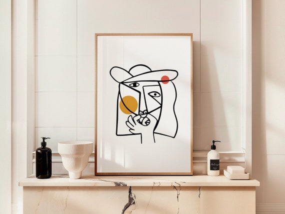 Funny Bathroom Art Print: Abstract Face Toilet Humor