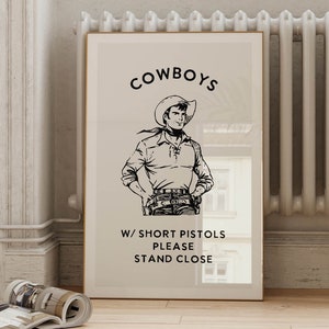 Cowboy Bathroom Print Funny Bathroom Wall Art Bathroom Poster Western Bathroom Humor Digital Download Printable Art Bathroom Sign Amusing