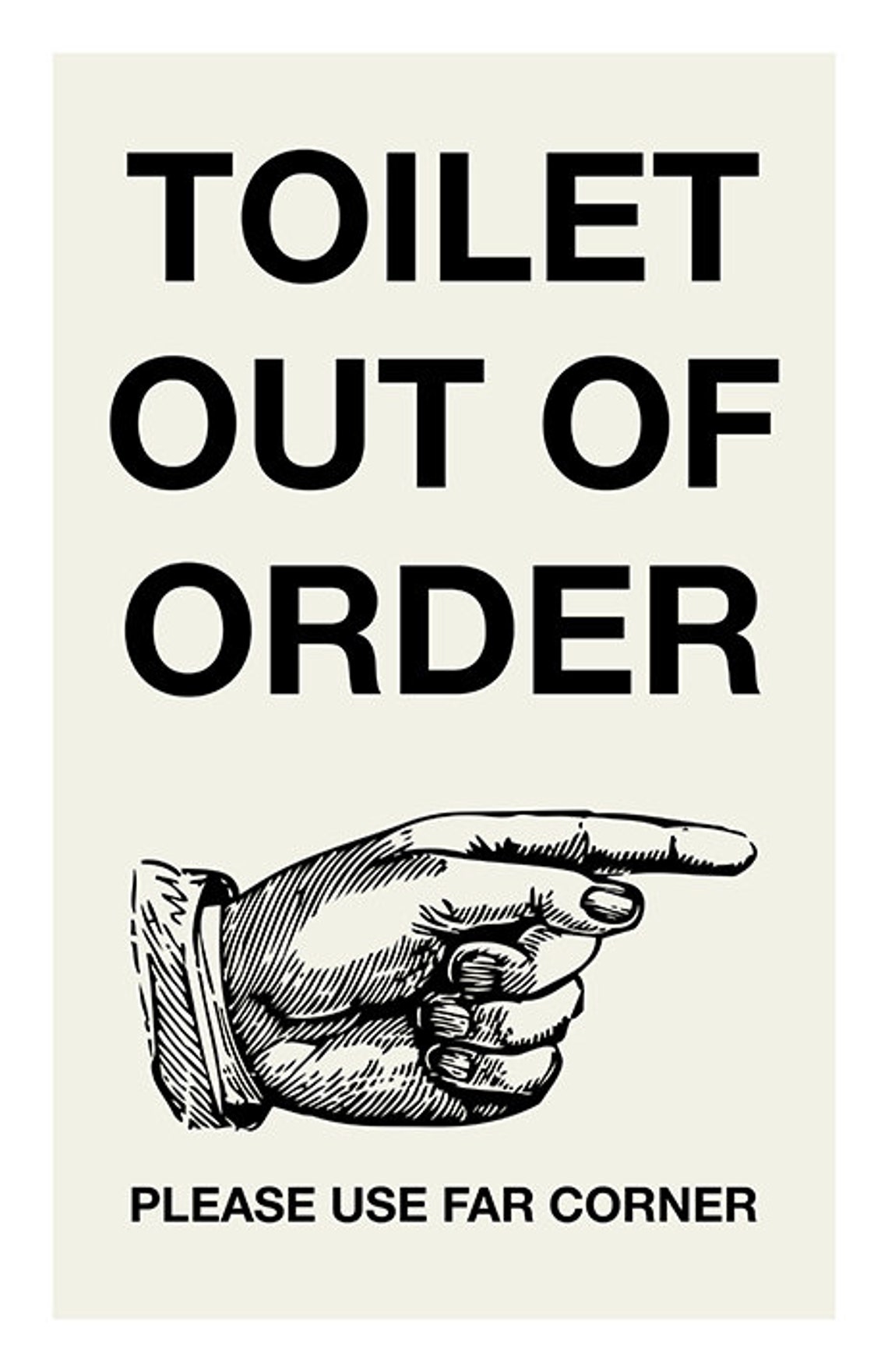 Funny Bathroom Sign Toilet Out of Order Bathroom Poster | Etsy