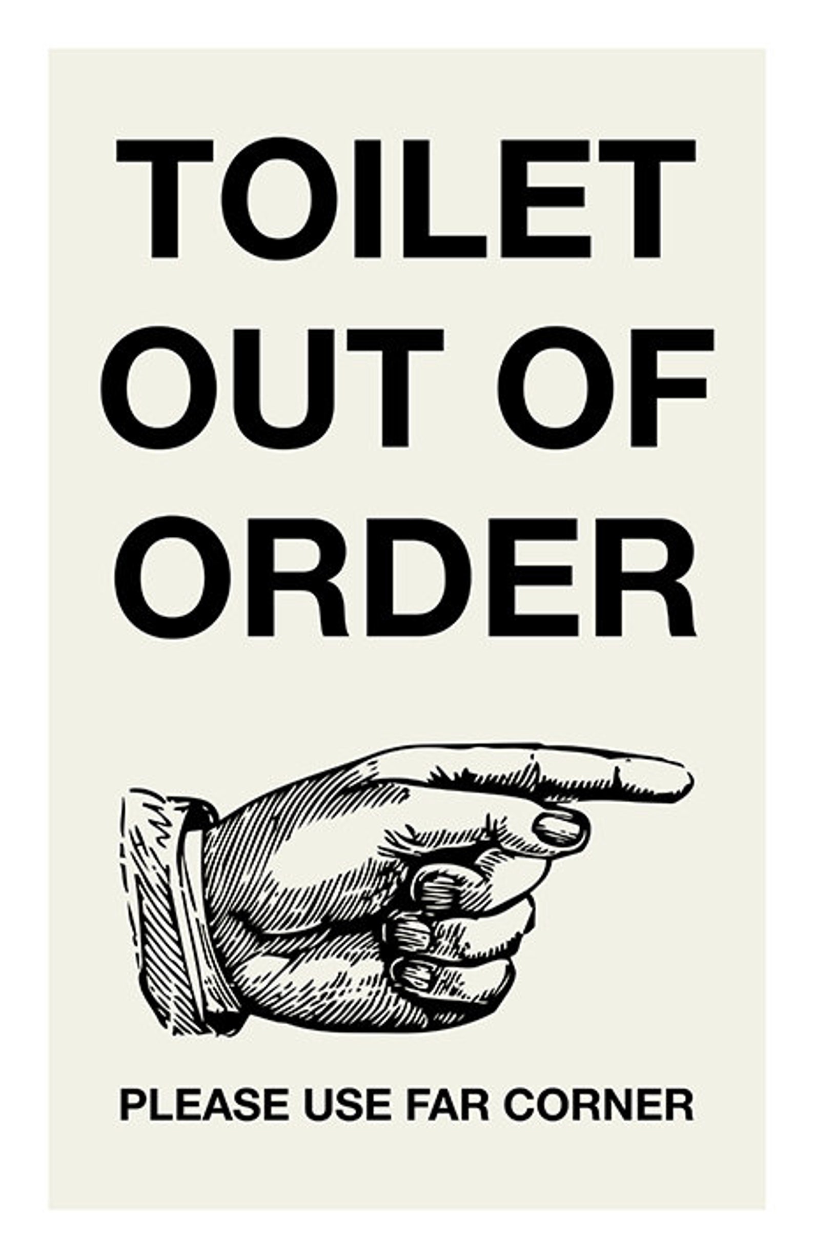Funny Bathroom Sign Toilet Out of Order Bathroom Poster Etsy