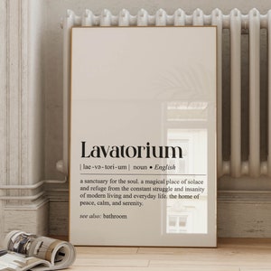 Lavatorium Definition Print, Funny Bathroom Humor Art (Digital Download) image 1