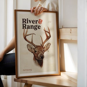 Hunting Art Print Vintage Hunting Poster Deer Hunting Gift for Dad ...