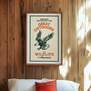 Fun Camping Prints Retro Outdoors Art Gift for Kids Room Nature Art Set of 10 Wildlife Posters Cabin Wall Decor Outdoorsy Wall Art image 2