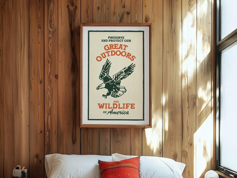 Fun Camping Prints Retro Outdoors Art Gift for Kids Room Nature Art Set of 10 Wildlife Posters Cabin Wall Decor Outdoorsy Wall Art image 2