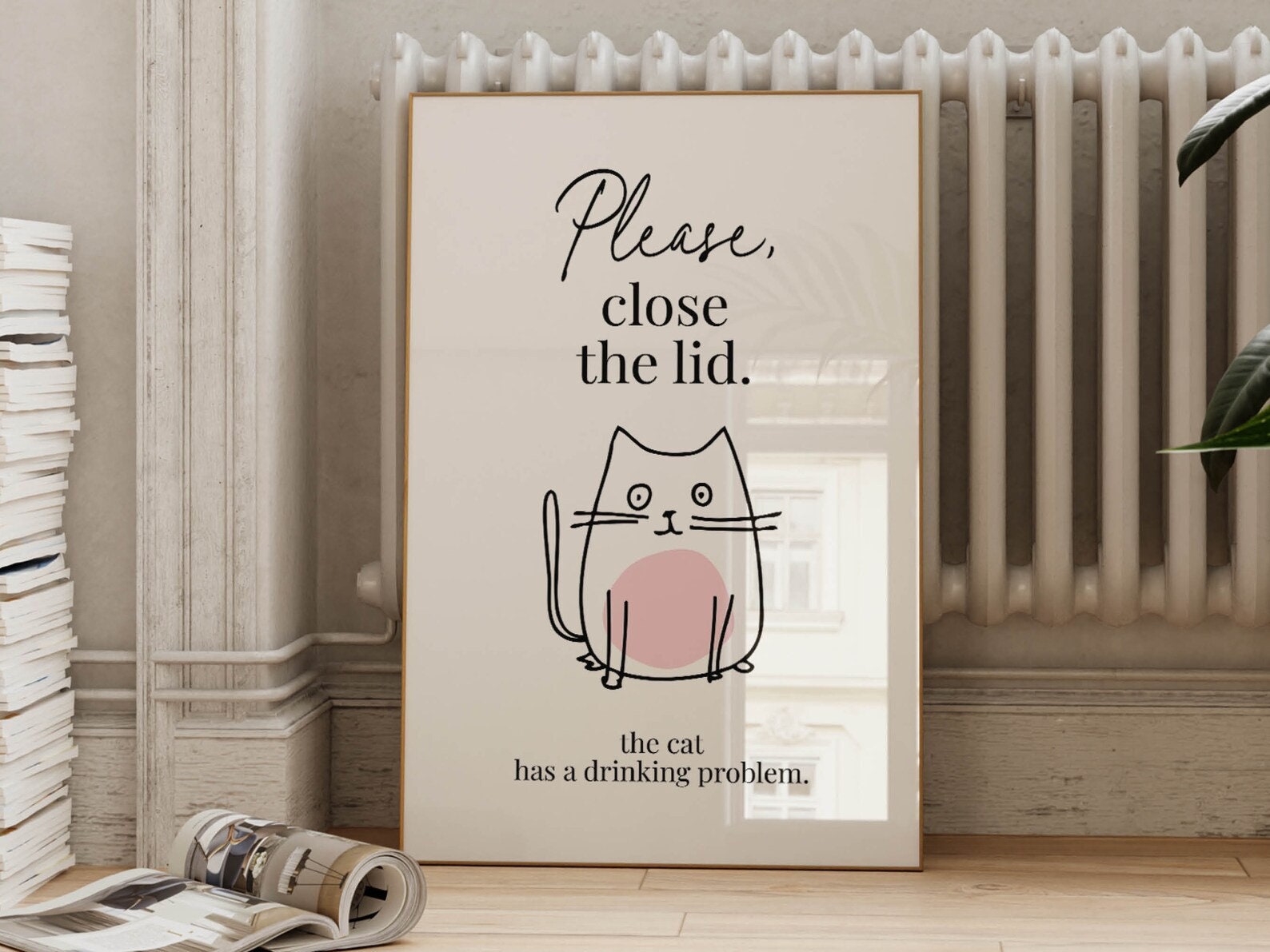 Funny Cat Bathroom Art Print Bathroom Wall Decor Bathroom Cat Poster ...