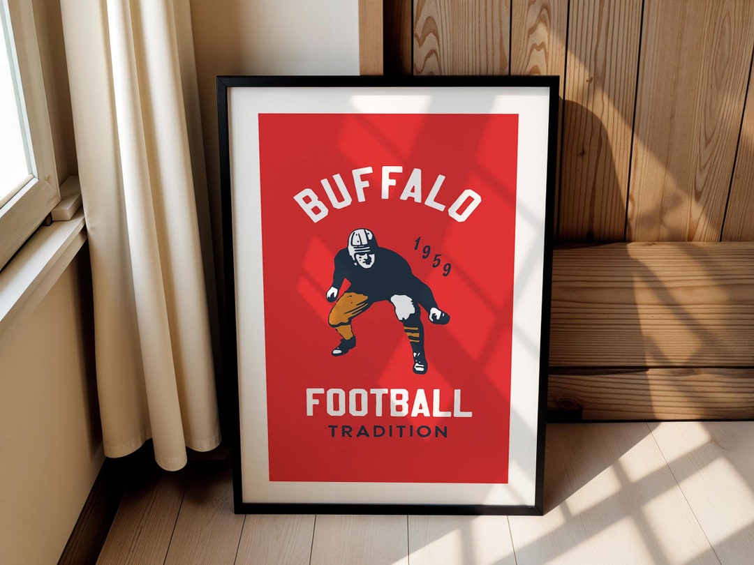 Buffalo Sports Print Retro Football Art Poster Sports Team Wall Decor ...