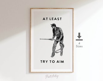Funny Bathroom Art Print, Retro Toilet Humor Poster (Digital Download)