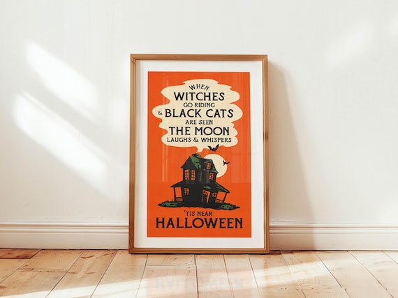 Halloween Quote Print Retro Halloween Art Spooky Poster Fall Kitchen Wall Art Halloween Gift for Home Decor Fall Kitchen Decor