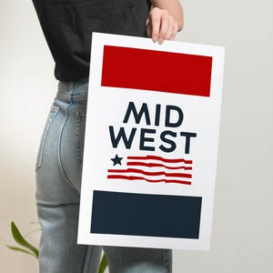 Midwest Travel Print Midwest Art Wall Decor Retro Midwest Poster America Wall Art United States Gift For Traveler Outdoorsy Wall Decor image 7