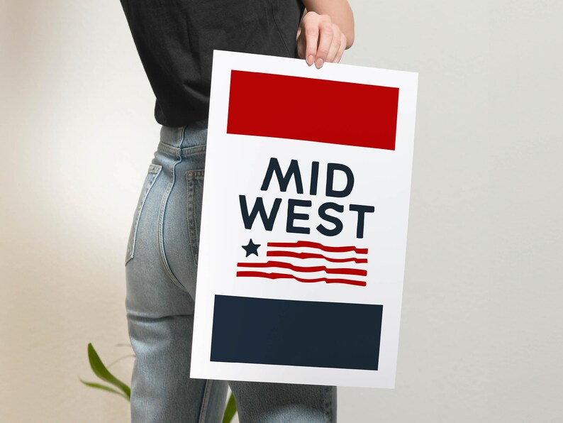 Midwest Travel Print Midwest Art Wall Decor Retro Midwest Poster America Wall Art United States Gift For Traveler Outdoorsy Wall Decor image 7