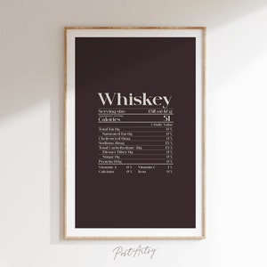 Whiskey Wall Art Bar Lounge Decor Whiskey Bar Print Bar Cart Poster Fun Kitchen Dining Decor Whiskey Drinker Gift for Friend