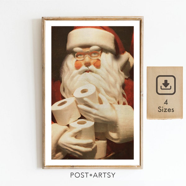 Christmas Bathroom Print Etsy