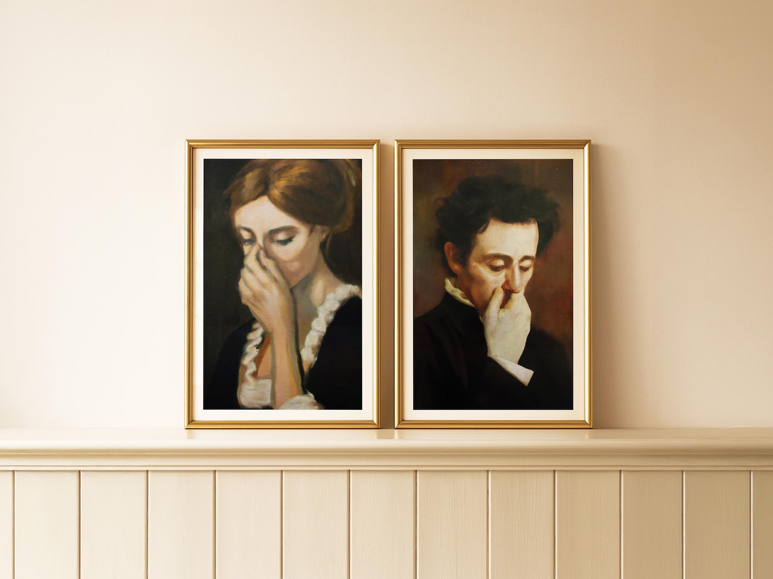 Funny Bathroom Art Prints: Vintage Classical Painting Style Poster Bundle (11x17 Inch)