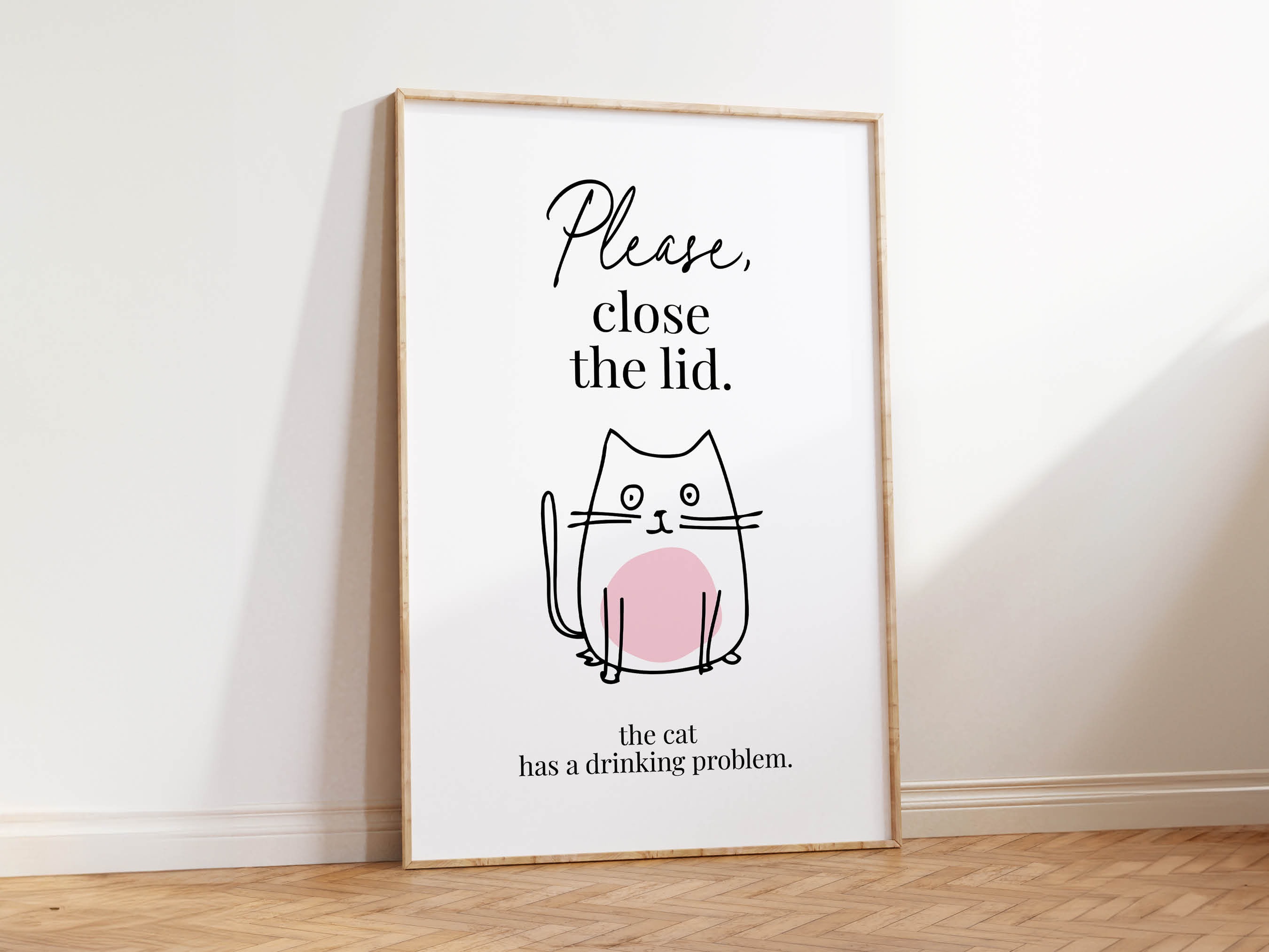 Funny Cat Bathroom Art Print Bathroom Wall Decor Bathroom Cat Poster ...