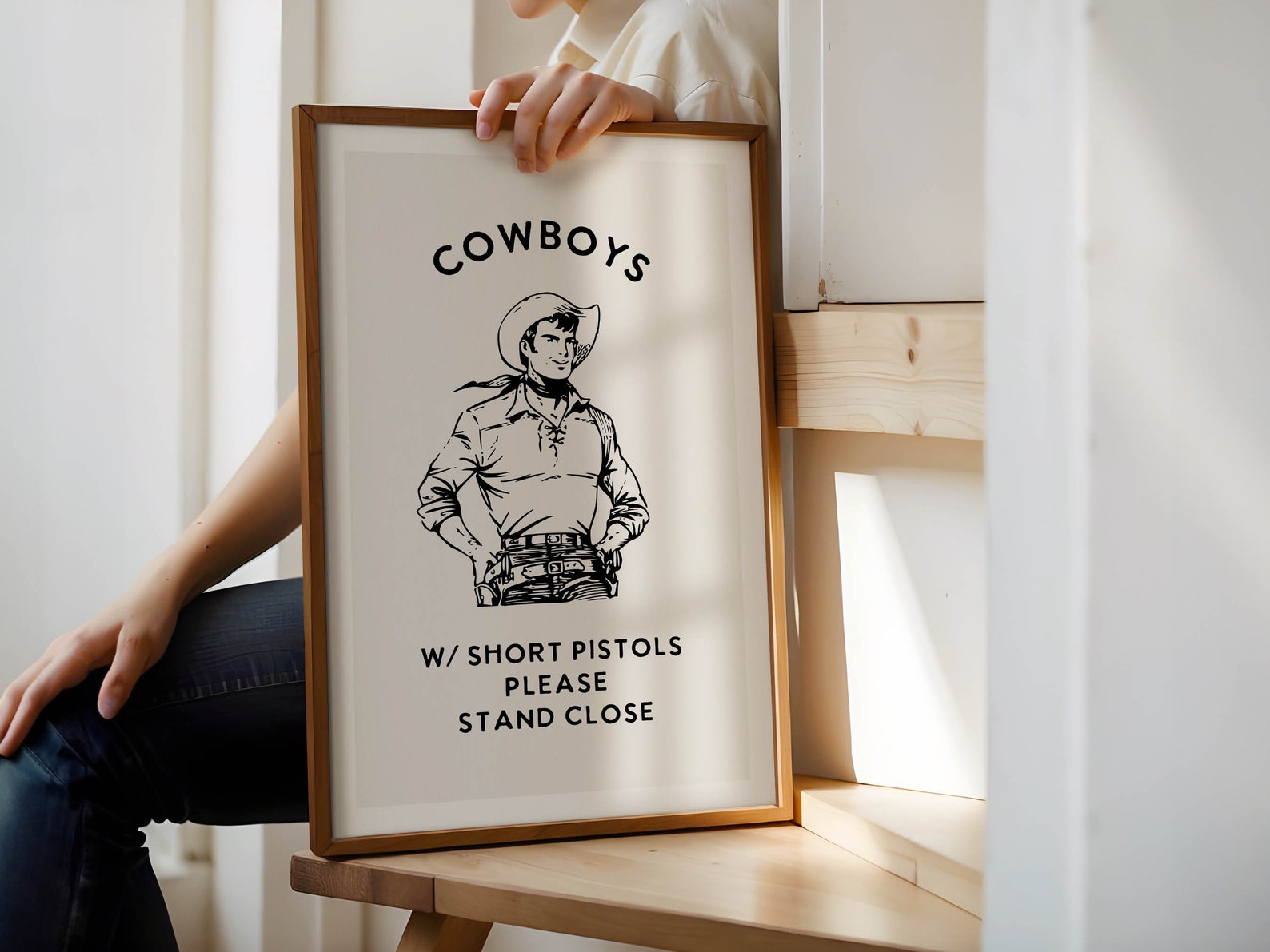 Cowboy Bathroom Print Funny Bathroom Wall Art Bathroom Poster Western ...