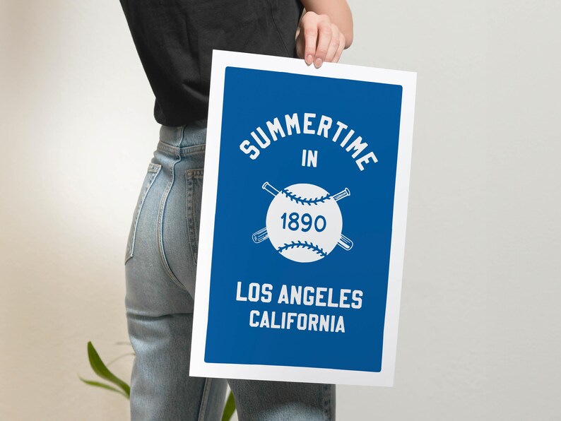 Retro Sports Team Print Los Angeles California Baseball Wall Art