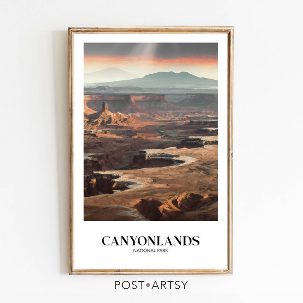 Canyonlands National Park Poster Country Travel Print MidCentury Modern Art Minimalist Decor Vintage Style Wall Art Gift for Friend