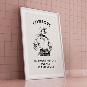 Cowboy Bathroom Print Funny Bathroom Wall Art Bathroom Poster Western ...