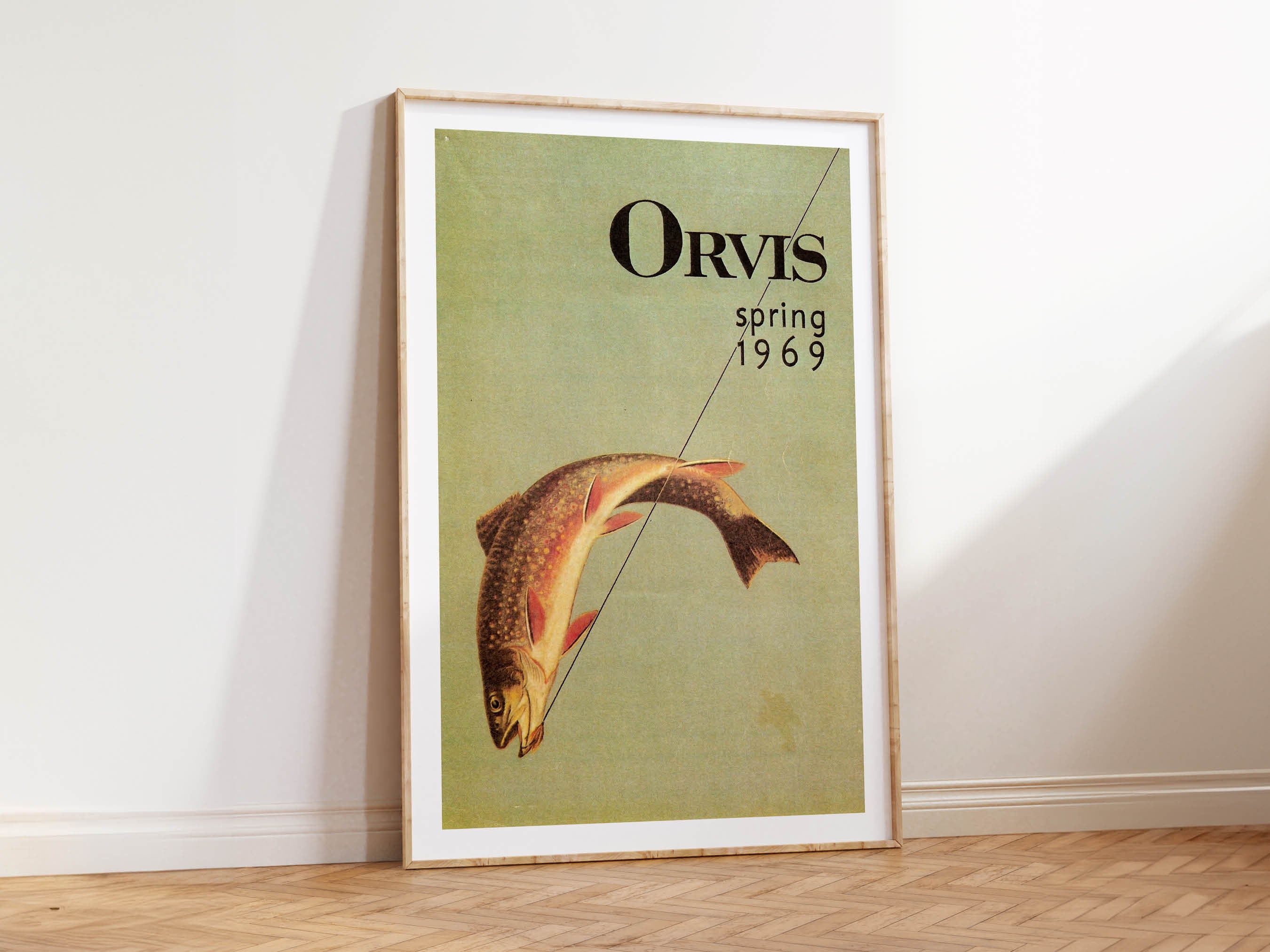 Orvis Spring 1969 Trout Fly Fishing Poster Art Print