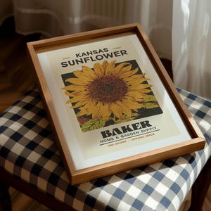 Farmhouse Sunflower Print Retro Kansas Sunflower Poster Kitchen Decor image 4