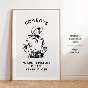Cowboy Bathroom Print Funny Bathroom Wall Art Bathroom Poster Western ...