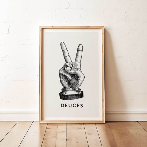 Deuces Funny Bathroom Poster, Retro Toilet Humor Art (Digital Download)