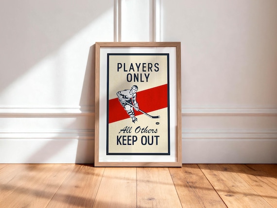 Retro Hockey Print: Sports Wall Art for Kids Room