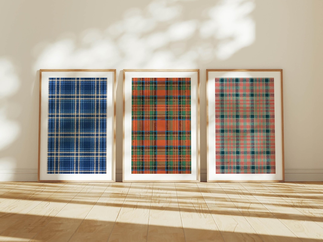 アート・デザイン・音楽 THE ART OF TARTANS SPECIAL COLLECTION Rustic Plaid Print Set: Retro Tartan Art for Cabin Decor - Etsy