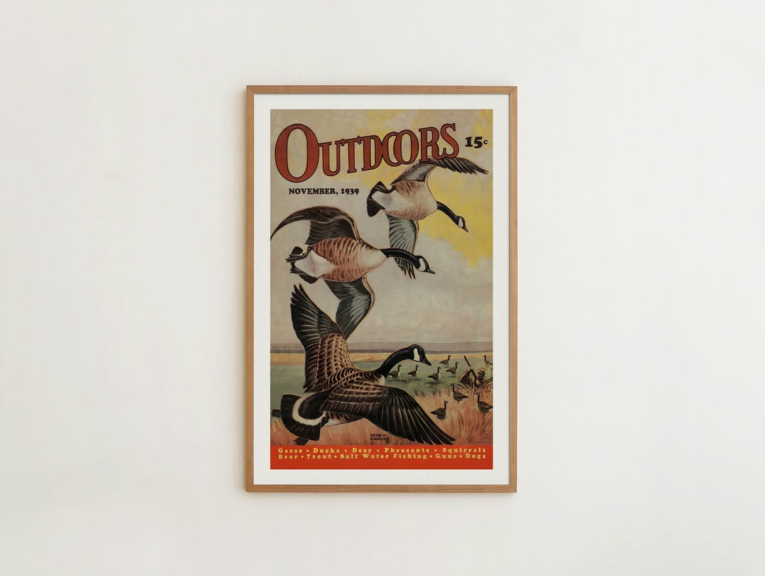 Vintage Outdoorsy Wall Art Poster Print Retro Hunting Fishing Travel ... - Wall Art For Outdoorsy People