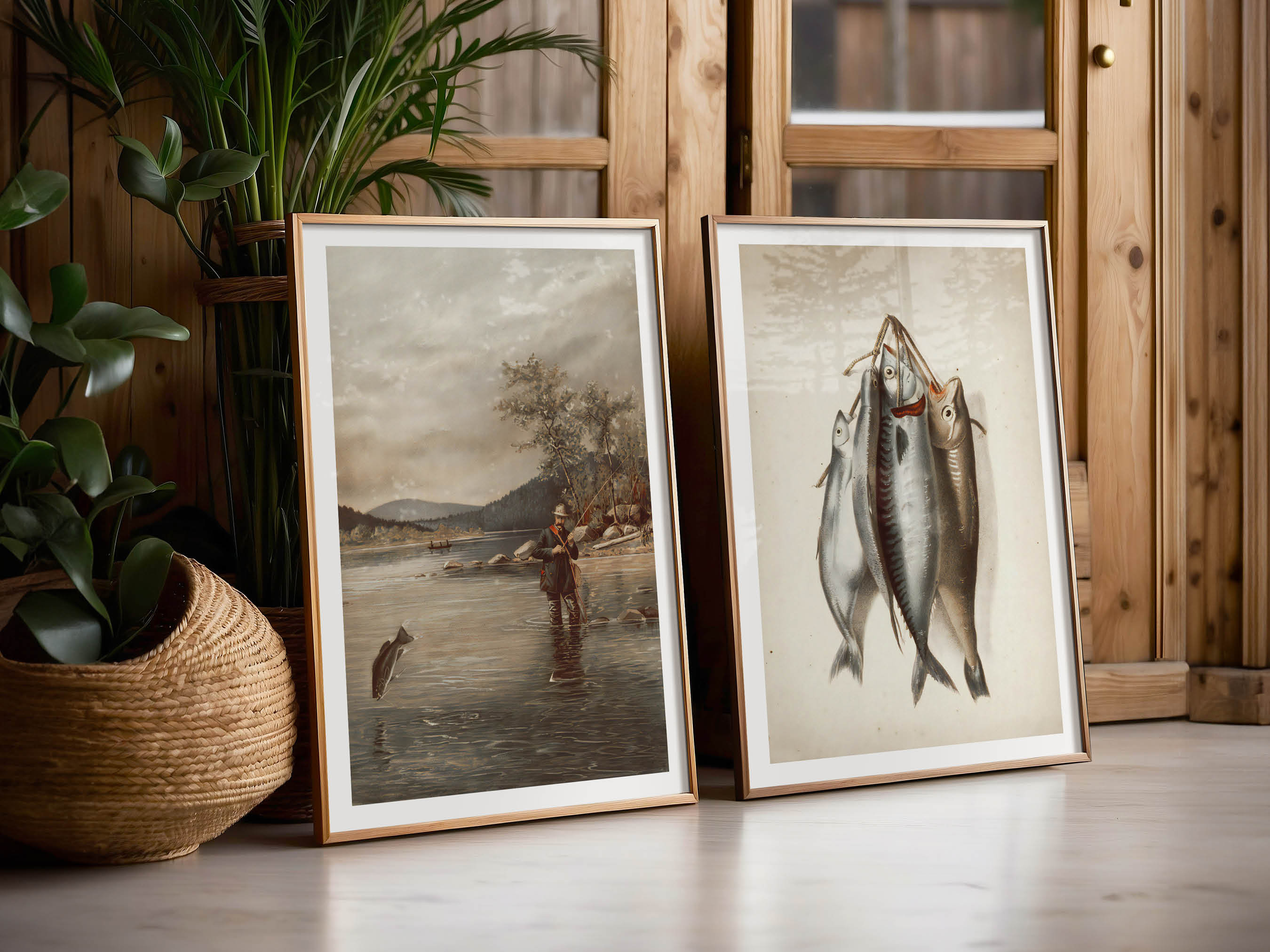 ヴィンテージ　フライフィッシング　ミニチュア　ウォールアート　壁飾り Amazon.co.jp: ヴィンテージトラウトフライフィッシングアート