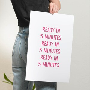 Pink Bathroom Print Funny Bathroom Quote Girls Bathroom Art Poster Fun ...