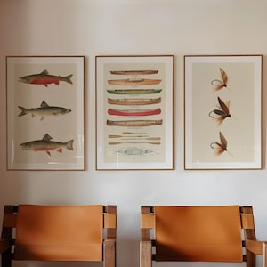 Retro Fiskekonsttryck: Väggdekorationer för utomhusbruk, set om 3 bild 5