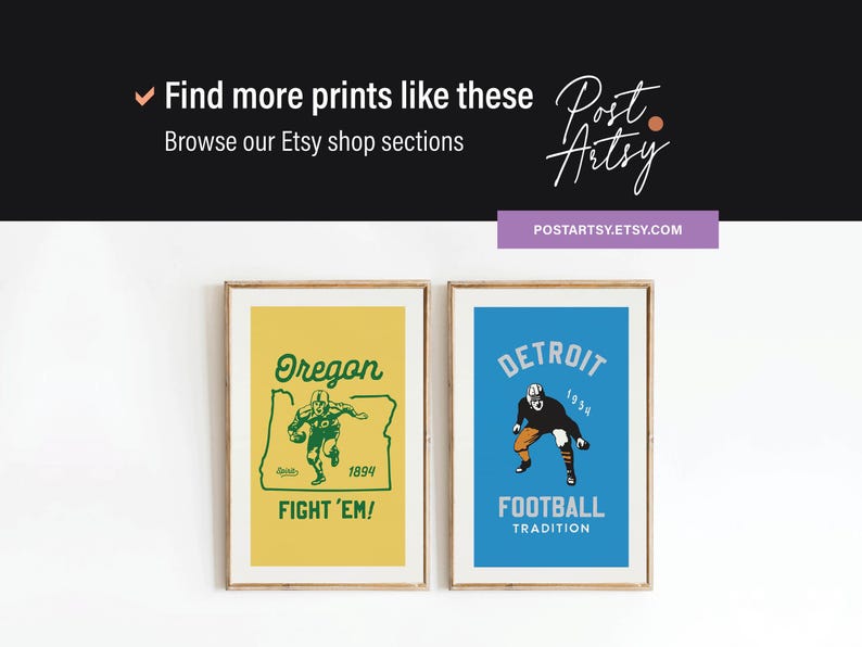 Retro Football Art American Football Print Vintage Football Poster ...