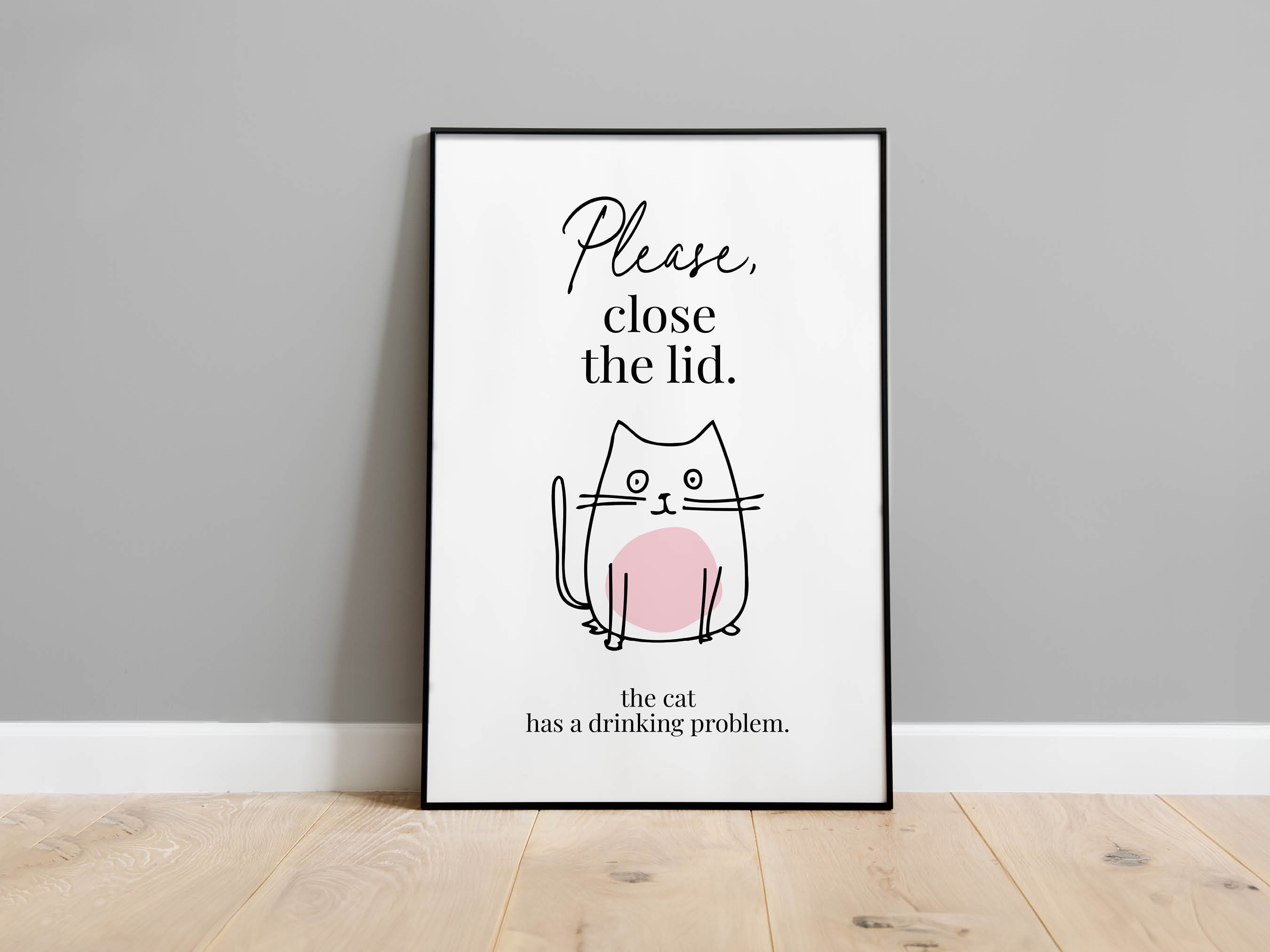 Funny Cat Bathroom Art Print Bathroom Wall Decor Bathroom Cat Poster ...