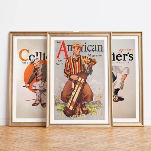 Impressions d'art vintage de golf : ensemble d'affiches de golf rétro