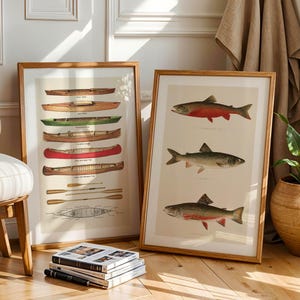 Retro Fiskekonsttryck: Väggdekorationer för utomhusbruk, set om 3 bild 4