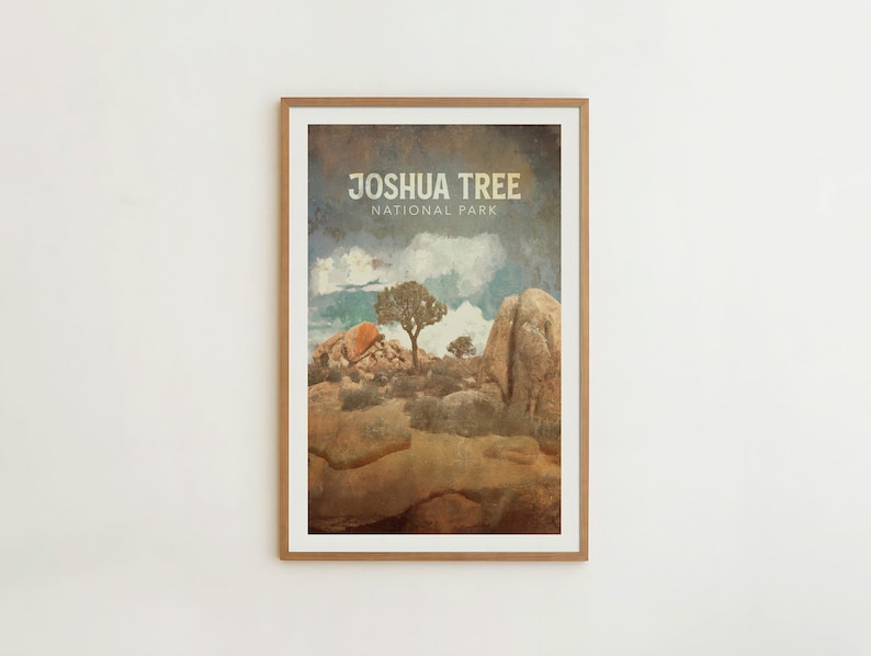 Joshua Tree National Park Poster, Vintage Travel Art Print - Etsy