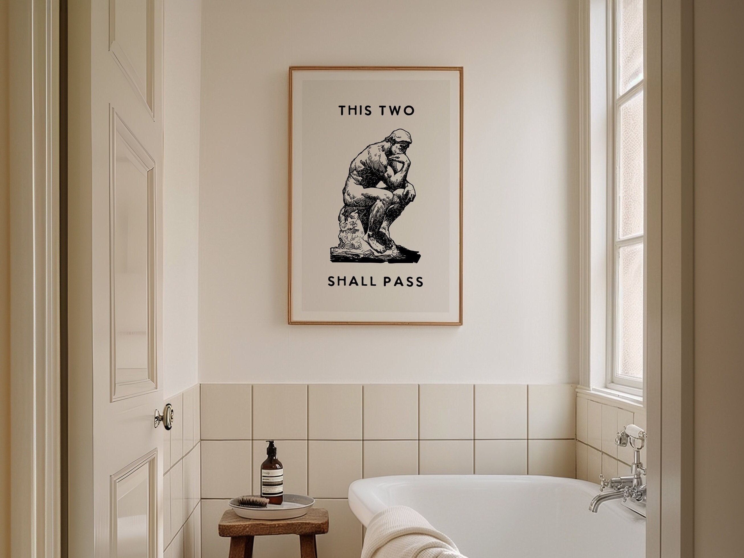 Retro Funny Bathroom Print Funny Bathroom Wall Art Bathroom Poster ...