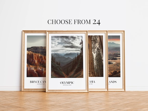 National Park Poster Set | Rustic Travel Prints, Adventure Decor