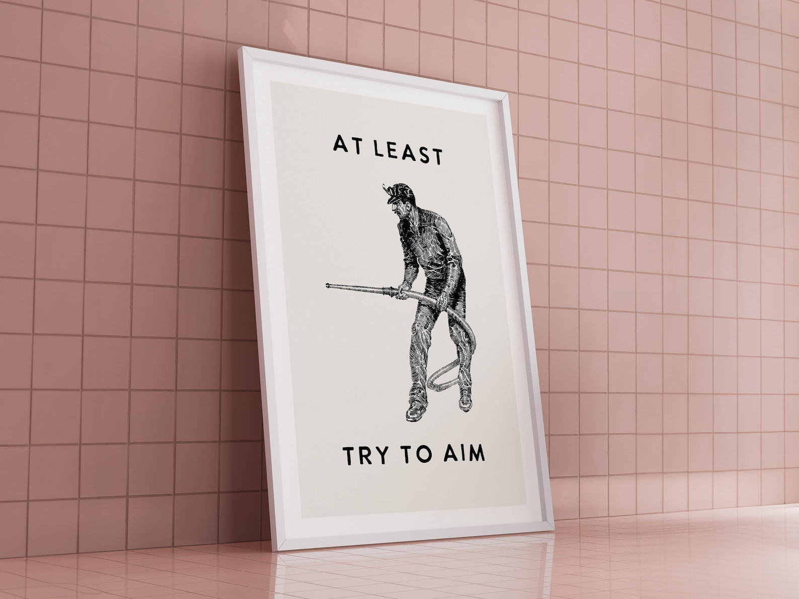 Funny Bathroom Poster: Retro Toilet Humor, Try to Aim Print - Etsy