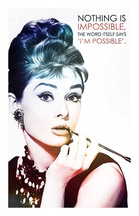 Movie Poster Print Audrey Hepburn Quote Poster | Etsy