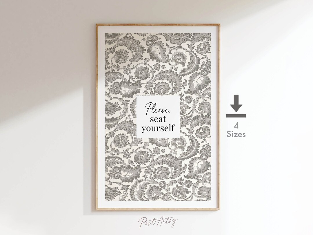 Seat Yourself Bathroom Art Print Bathroom Wall Decor Digital Download