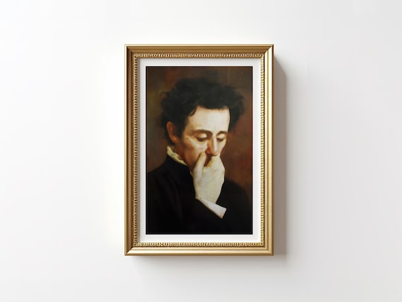 Funny Man in Thought Print, Vintage Bathroom Art (Digital Download)