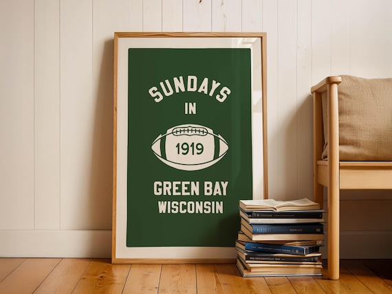 Retro Football Print Wisconsin Wall Art Retro Sports Team Poster Football Gift for Sports Fan Wall Decor Wisconsin Dad Gift