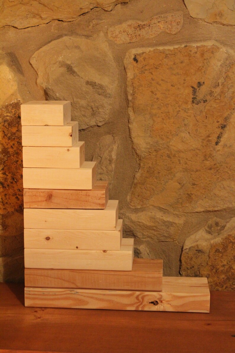 Unfinished Stacking Blocks Unfinished Wood Block Duo DIY Etsy