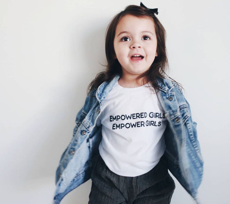 Empower Girls kids tee, girl power, girls support girls, we rise together, toddler girls tee, tiny feminist, feminism image 1