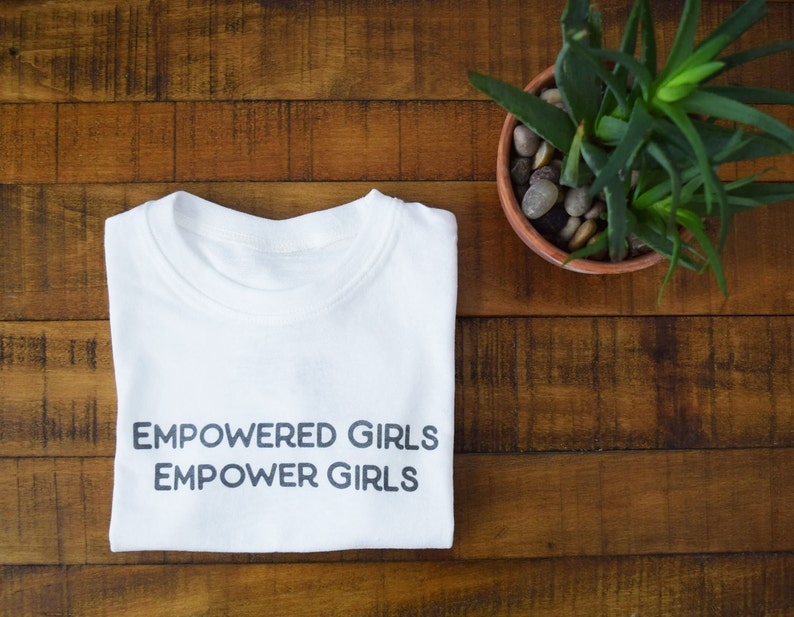 Empower Girls kids tee, girl power, girls support girls, we rise together, toddler girls tee, tiny feminist, feminism image 3